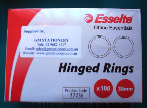 Esselte 37736 38mm Hinged Rings Box 100.